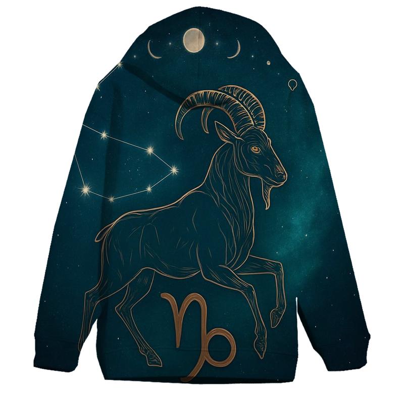 Aurora Capricorn Nebula Chart embroidered hoodies