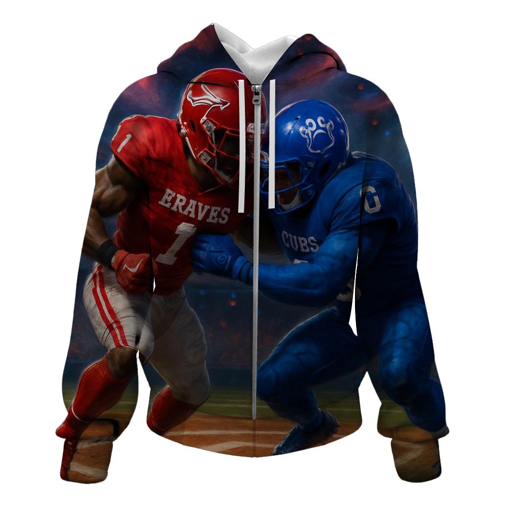 Diamond Clash Braves Vs Cubs Gridiron Duel premium hoodies