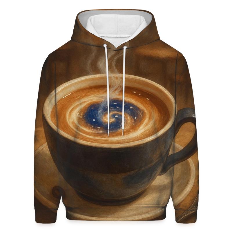 Latte Nebula Swirl embroidered hoodies