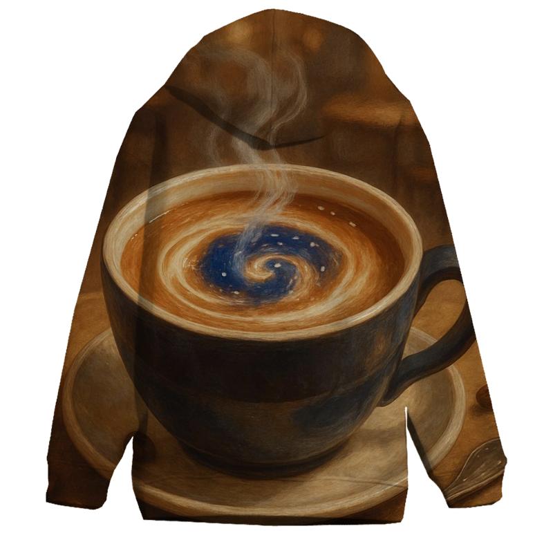 Latte Nebula Swirl embroidered hoodies