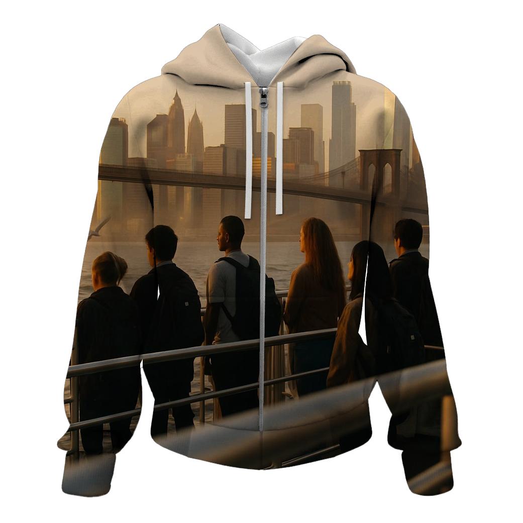 Sunrise Commuter View Of Manhattan From Brooklyn Heights pullover hoodies