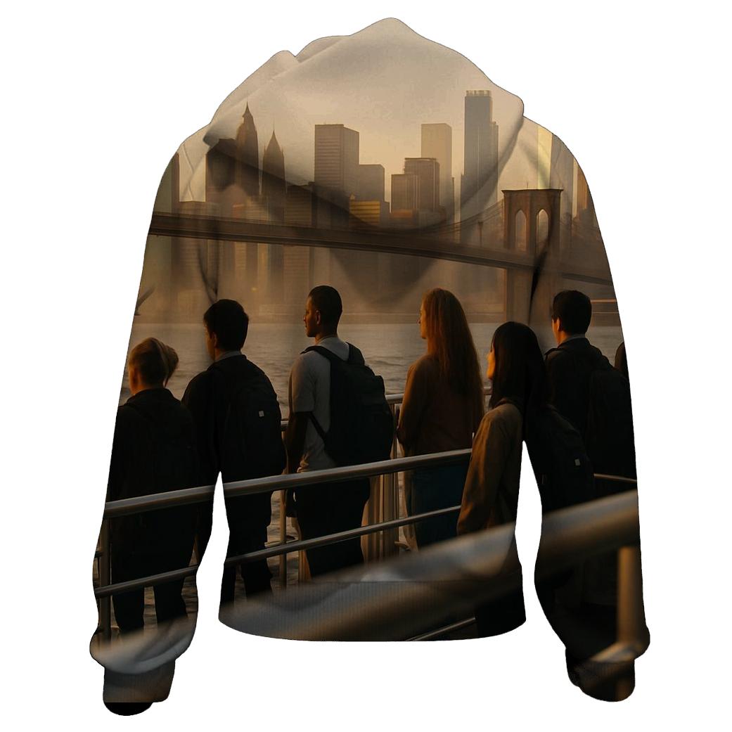 Sunrise Commuter View Of Manhattan From Brooklyn Heights pullover hoodies