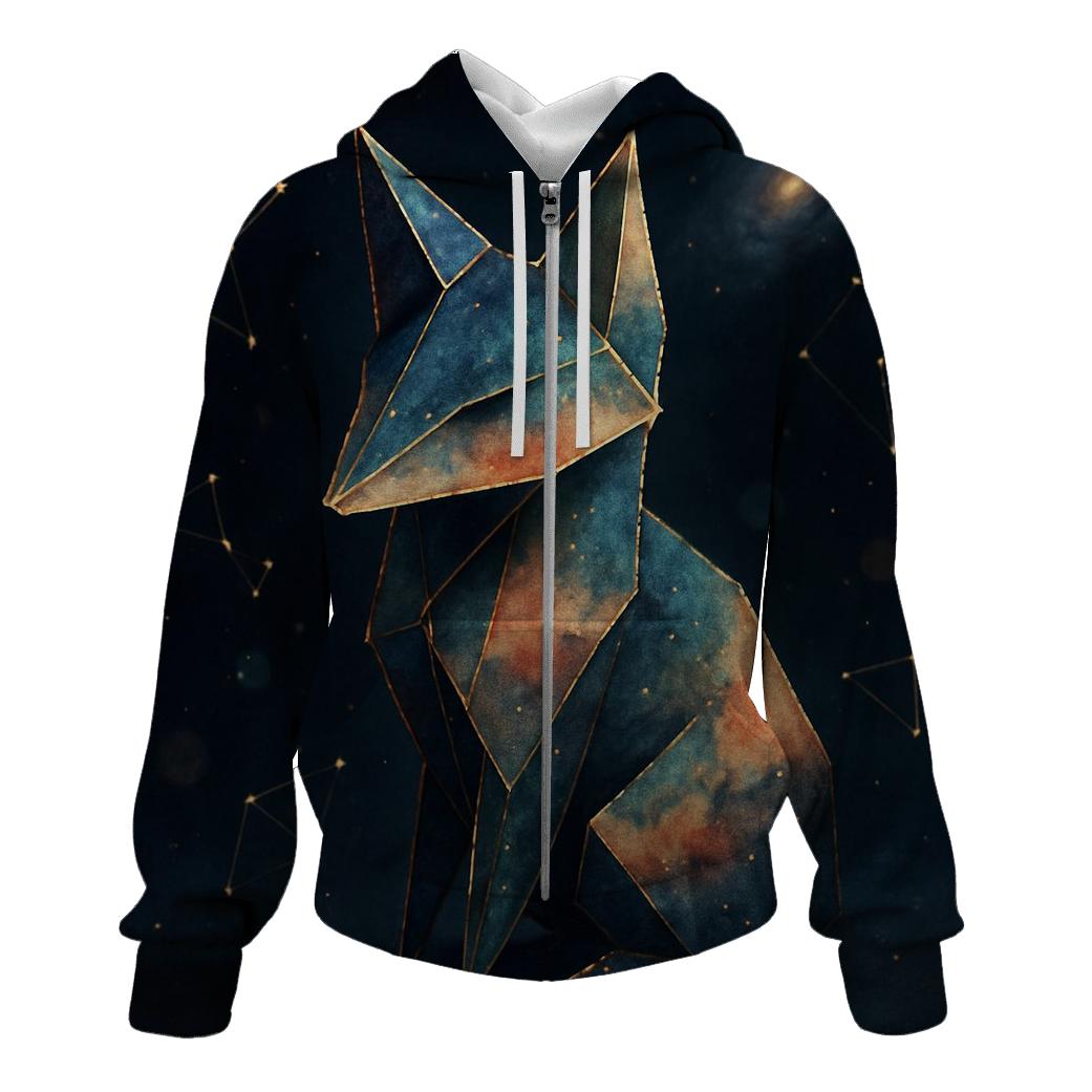 Nebula Origami Fox zip-up hoodies