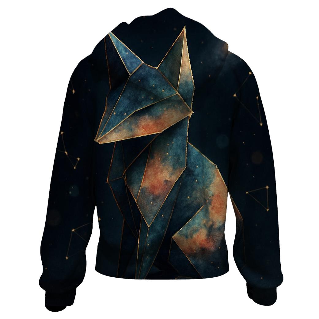 Nebula Origami Fox zip-up hoodies