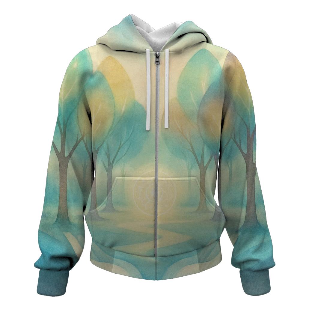 Luminous Grove printed hoodies