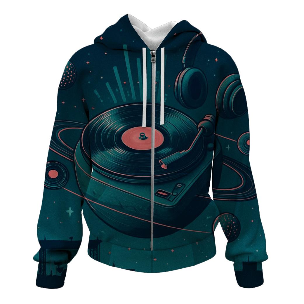 Cosmic Turntable pullover hoodies