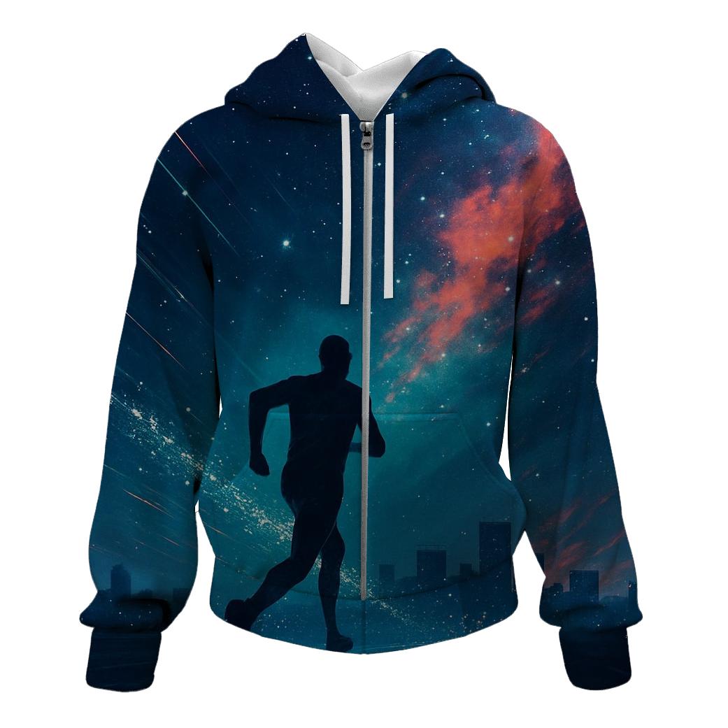 Midnight Marathon Nebula premium hoodies