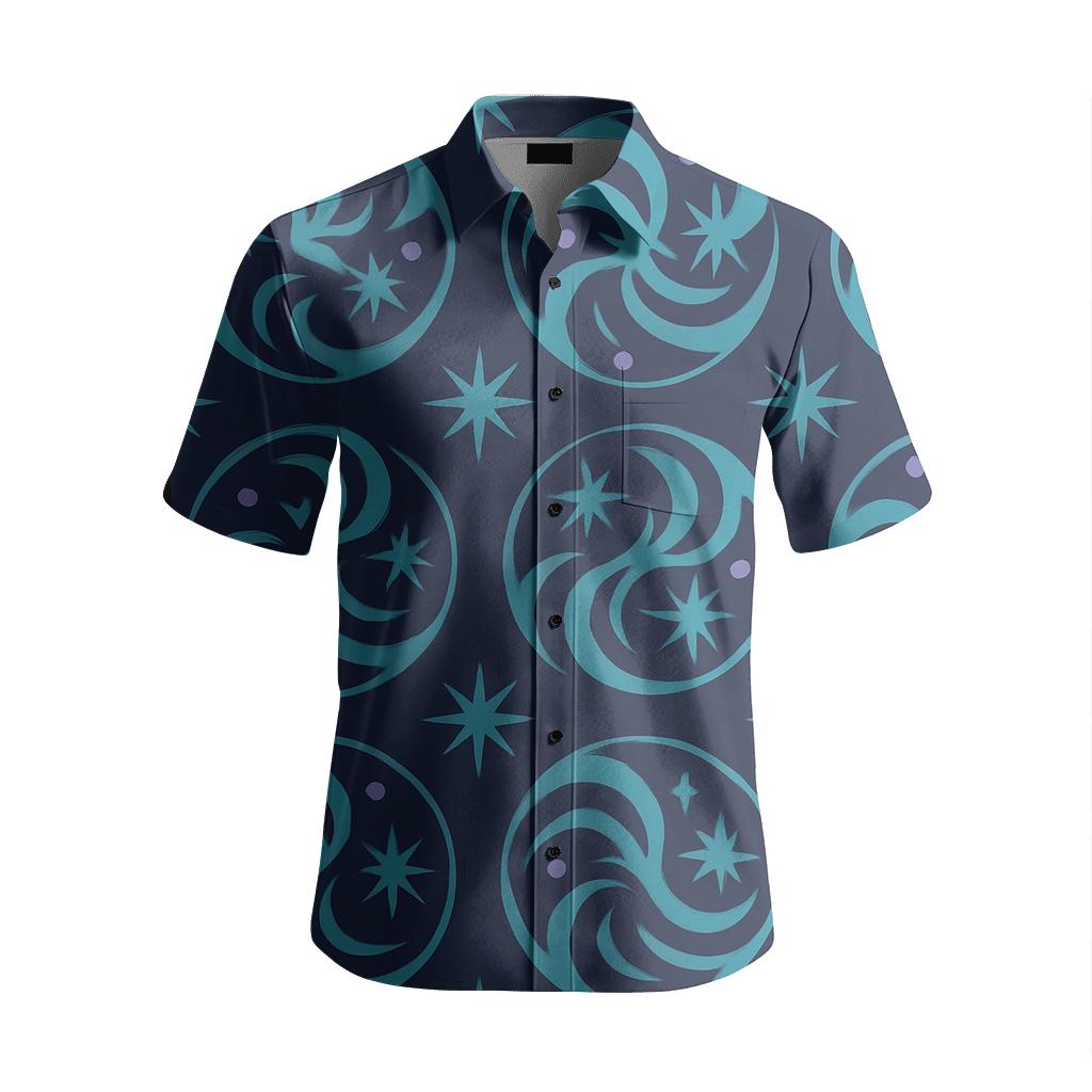 Celestial Nebula Medallion Pattern designer stitched shirts