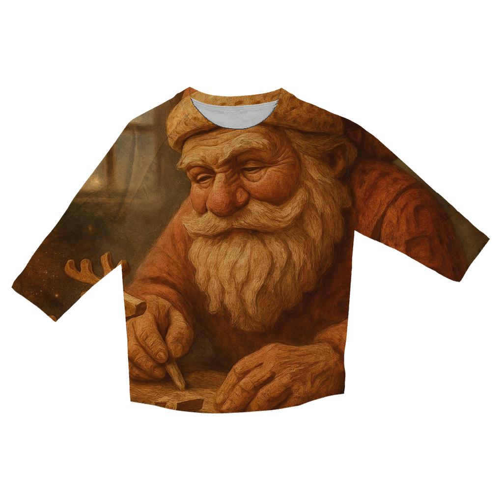 Woodland Carved Santa Workshop stylish quarter sleeve tops