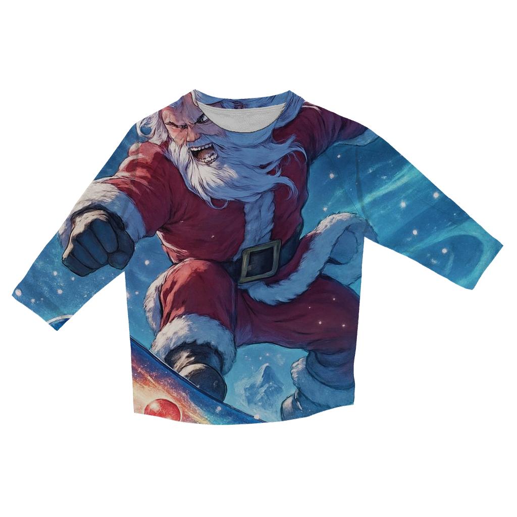Starlight Snowboarder Santa fashion 3/4 sleeve shirts