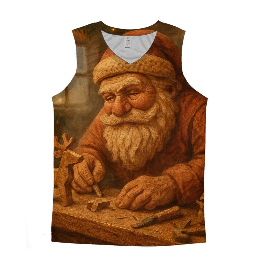 Woodland Carved Santa Workshop stylish racerback tanks