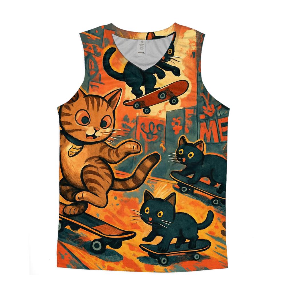 Graffiti Skate Alley Kittens stylish racerback tanks