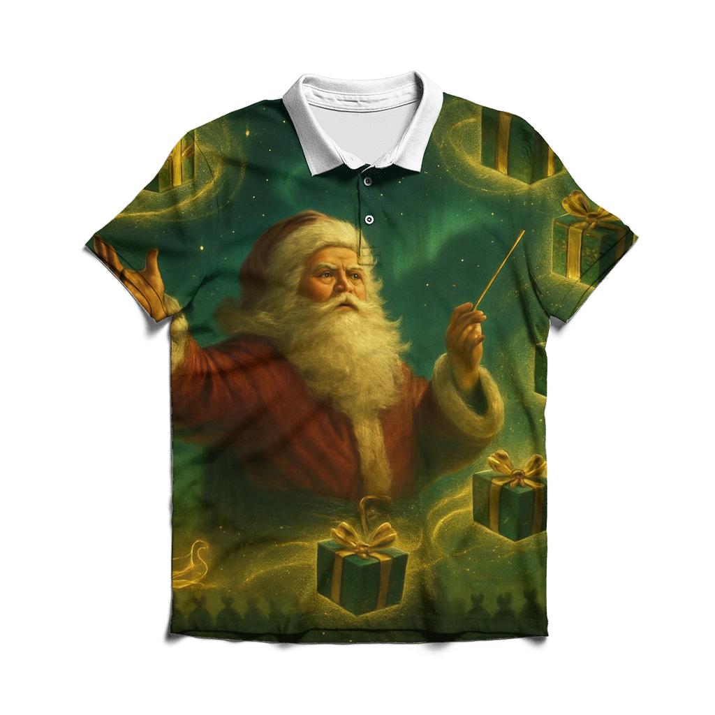 Midnight Gift Maestro Santa embroidered polo tops