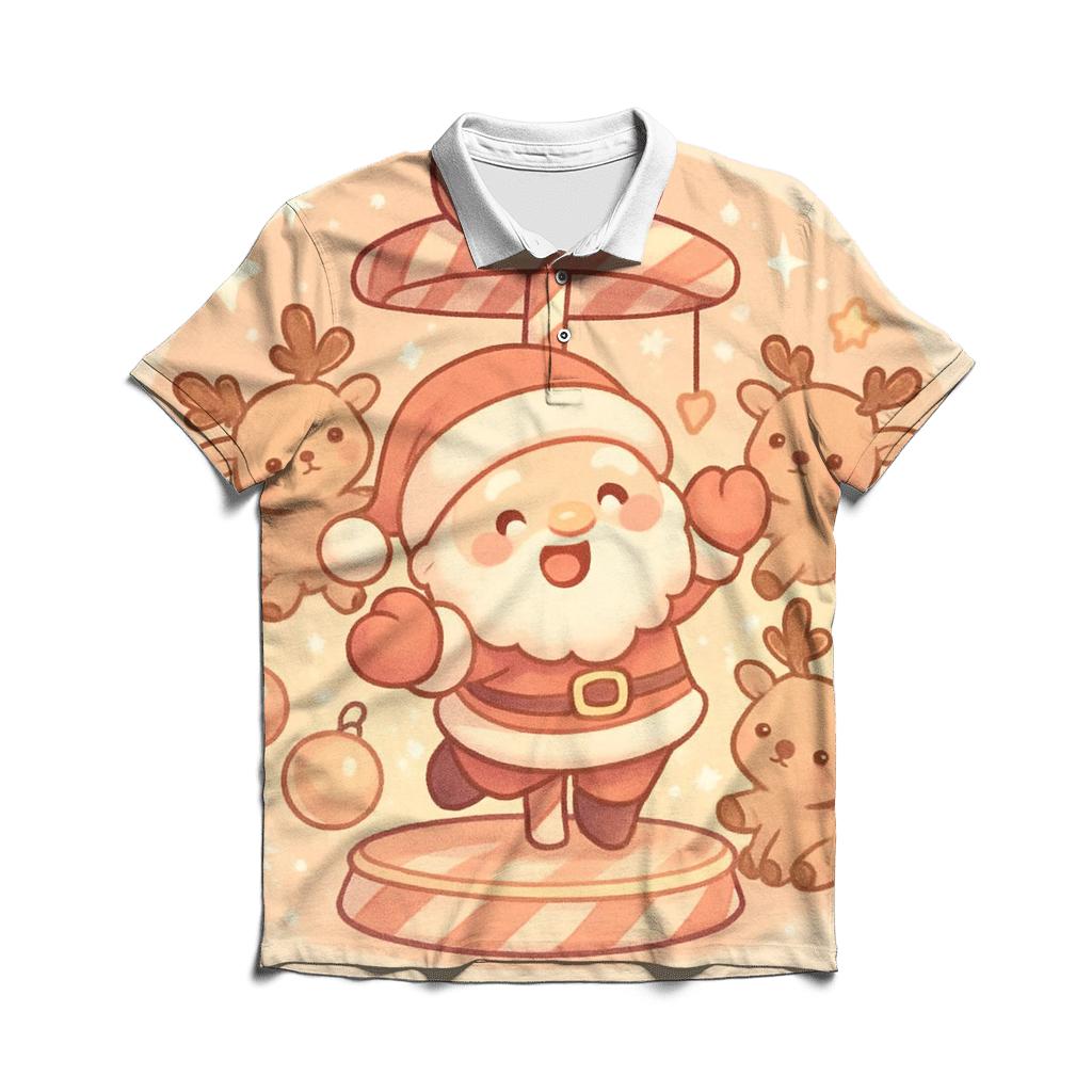 Candy Carousel Chibi Santa casual sports polo shirts