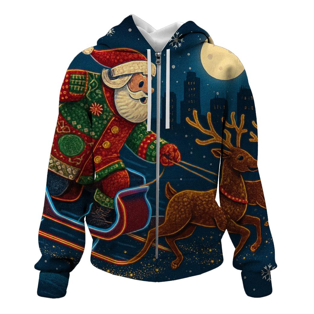 Midnight Sleigh Surge zip-up hoodies