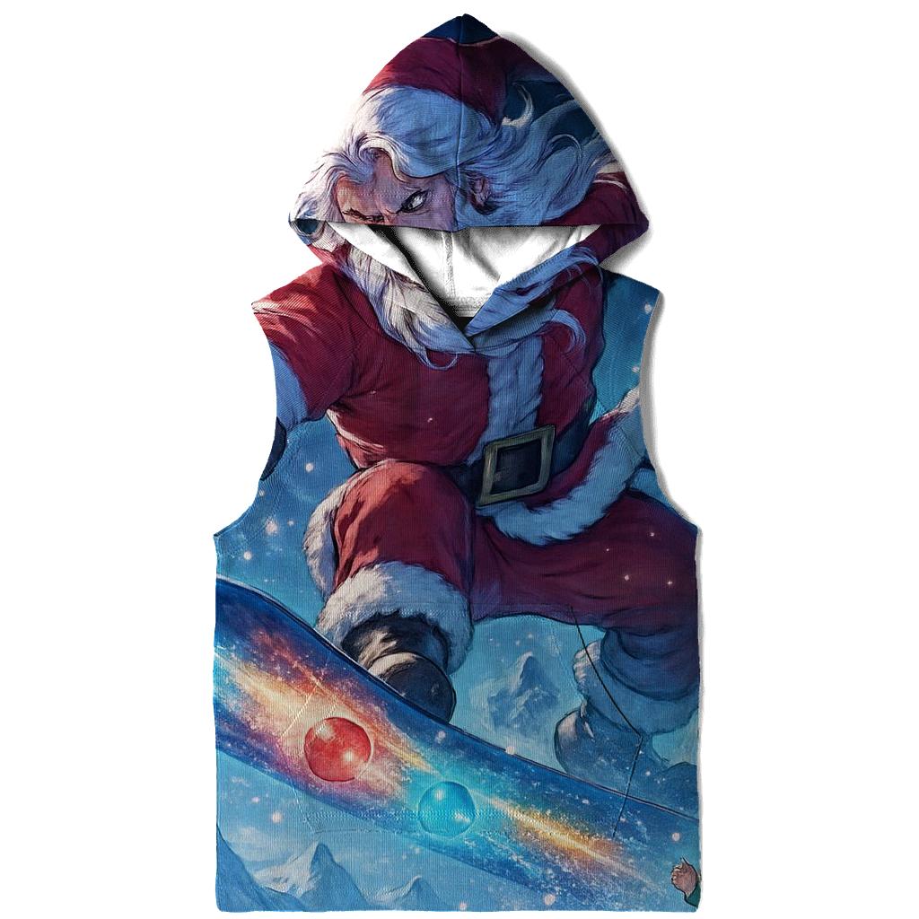 Starlight Snowboarder Santa embroidered hoodies