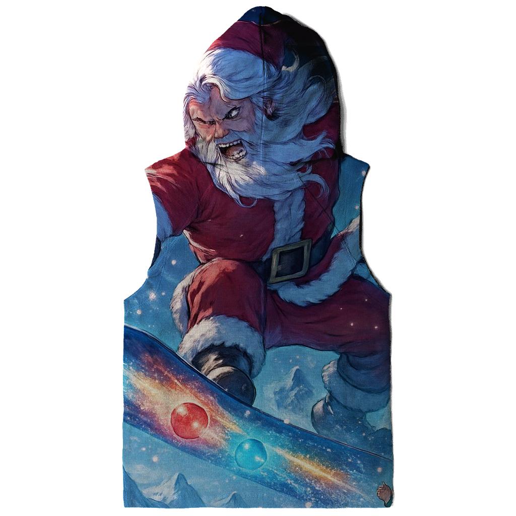 Starlight Snowboarder Santa embroidered hoodies