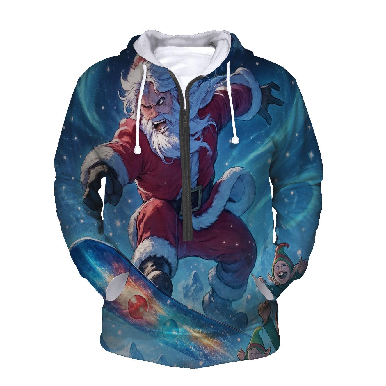 Starlight Snowboarder Santa hoodie designs