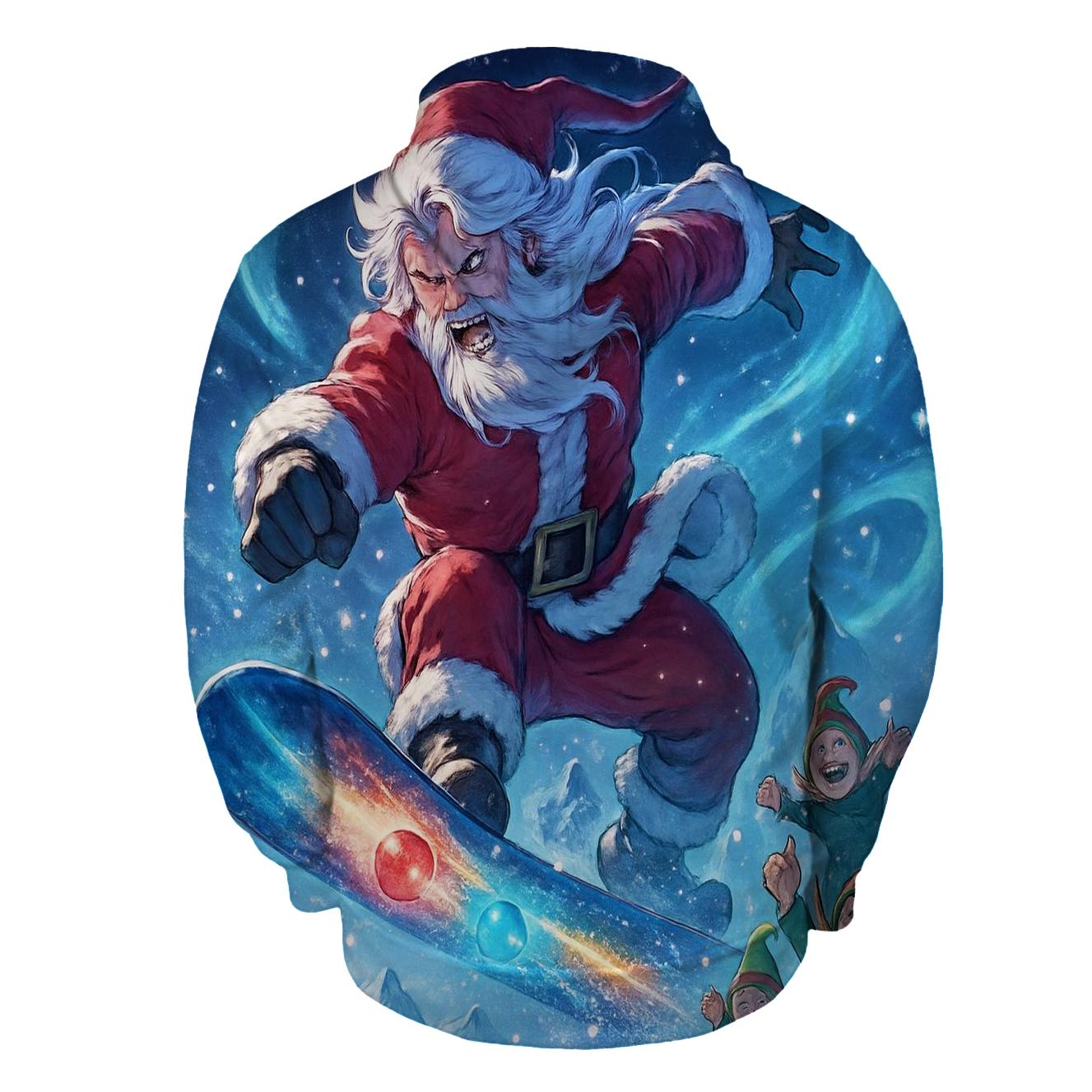 Starlight Snowboarder Santa hoodie designs