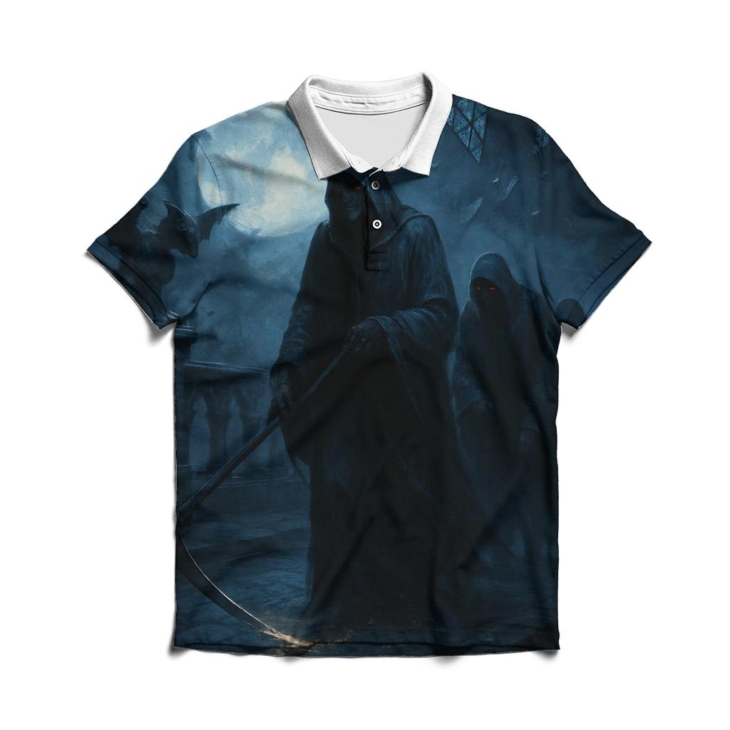 Nocturne Reaper Procession premium cotton polo shirts