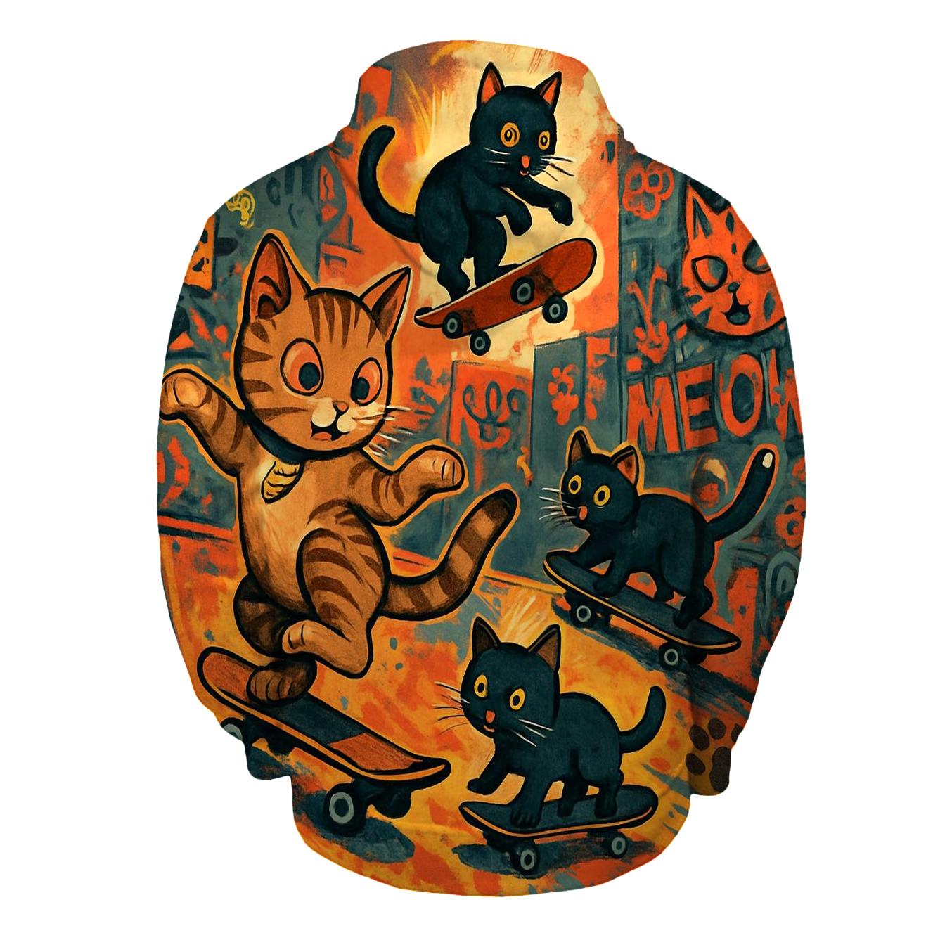 Graffiti Skate Alley Kittens zip-up hoodies