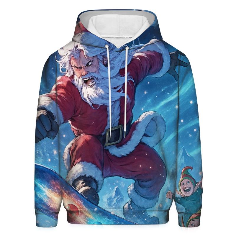 Starlight Snowboarder Santa hoodie designs
