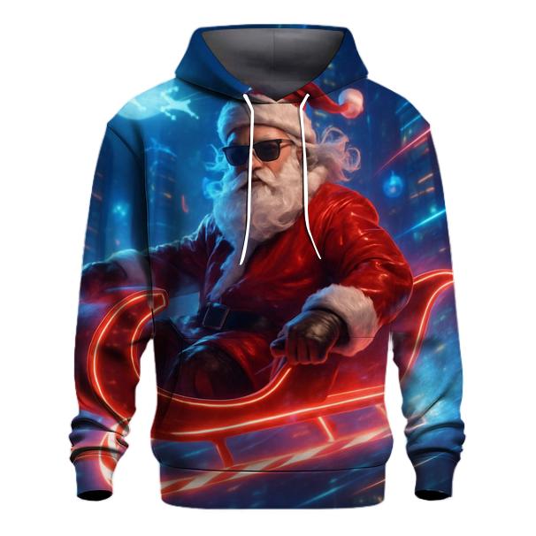 Neon Night Santa Rider hoodie trends