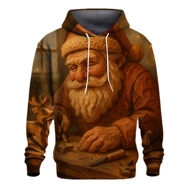 Woodland Carved Santa Workshop designer hoodies