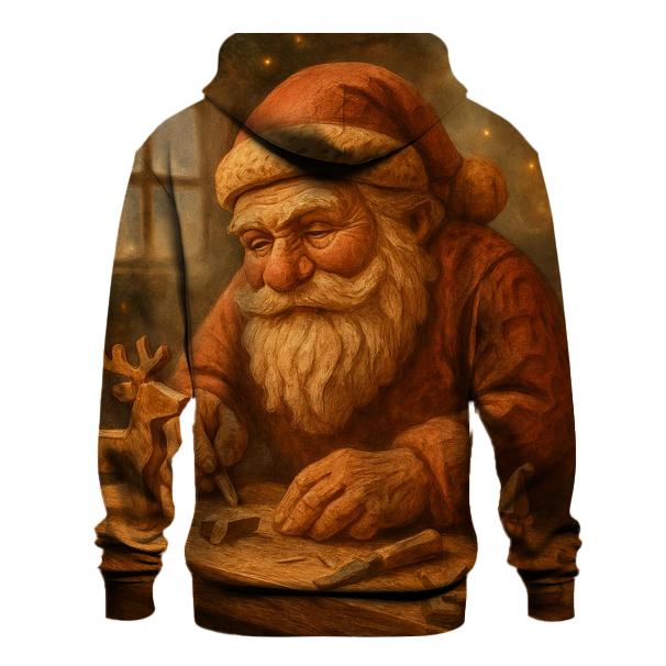 Woodland Carved Santa Workshop designer hoodies