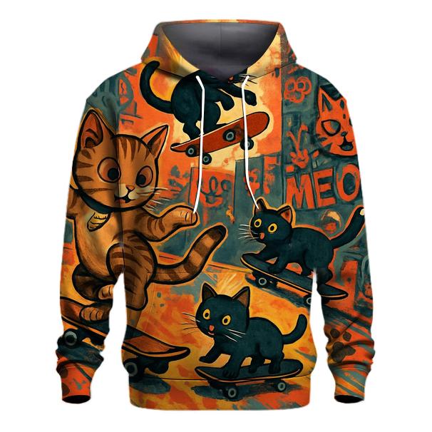 Graffiti Skate Alley Kittens lightweight hoodies