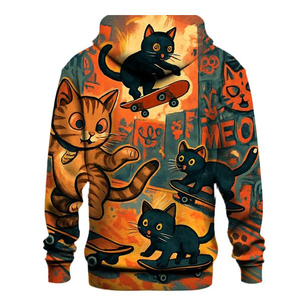 Graffiti Skate Alley Kittens lightweight hoodies