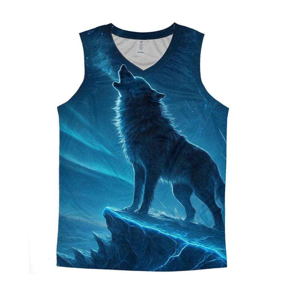 Subzero Neon Wolf graphic print tank tops