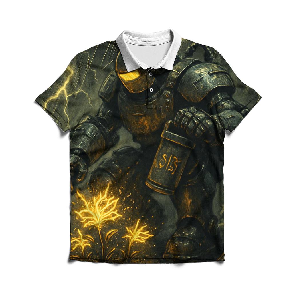Thunderpatch Robot Gardener stylish collar polo tees
