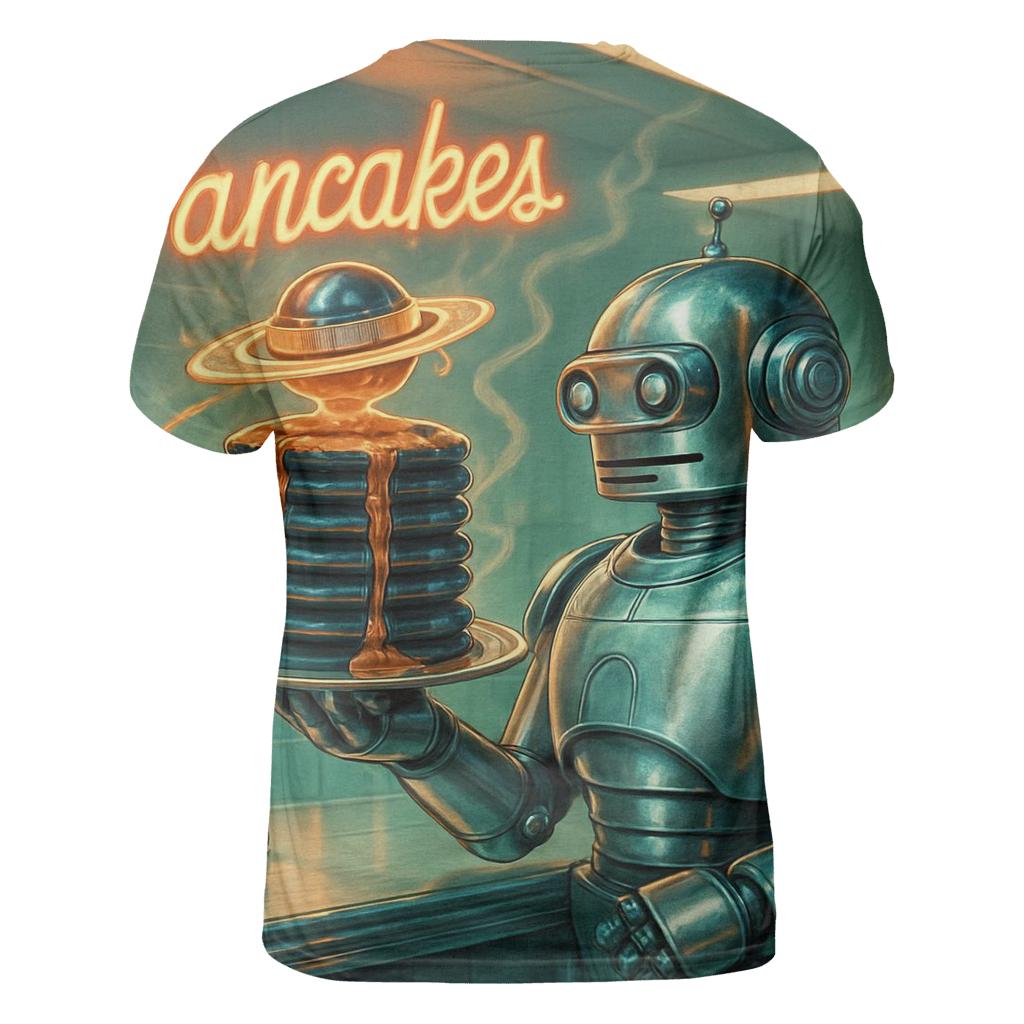 Mercury Diner Robot Waiter vibrant all-over design tees