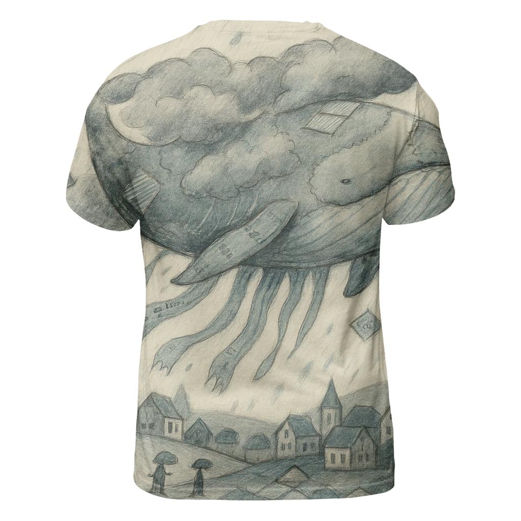 Patchwork Cloud Whale custom all-over print shirts