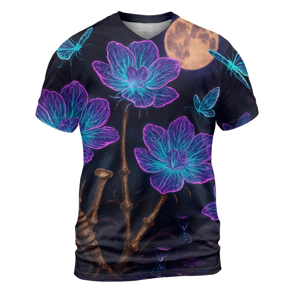 Garden Of Neon Bones vibrant all-over design tees