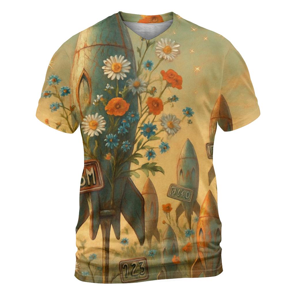 Fossil Rocket Garden unique graphic print tees