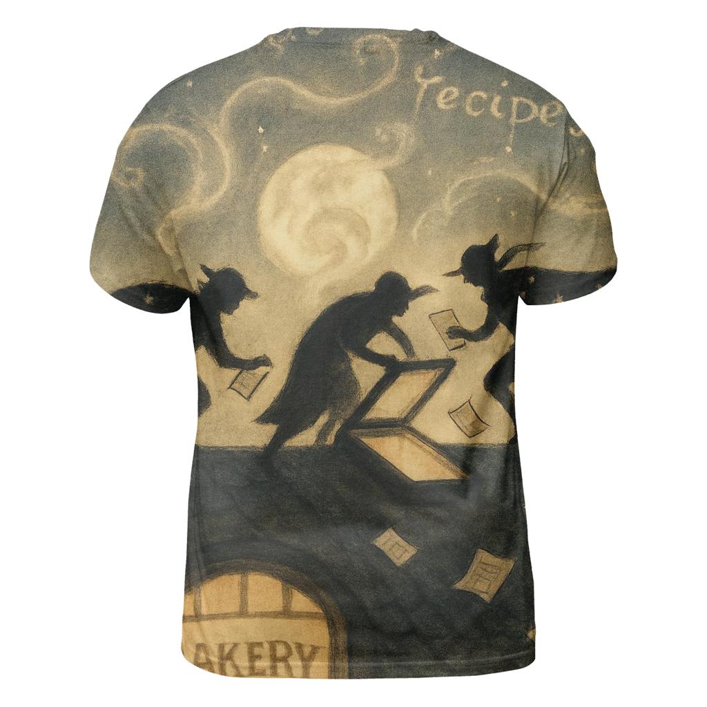 Silhouette Tea Bandits artistic all-over print tops