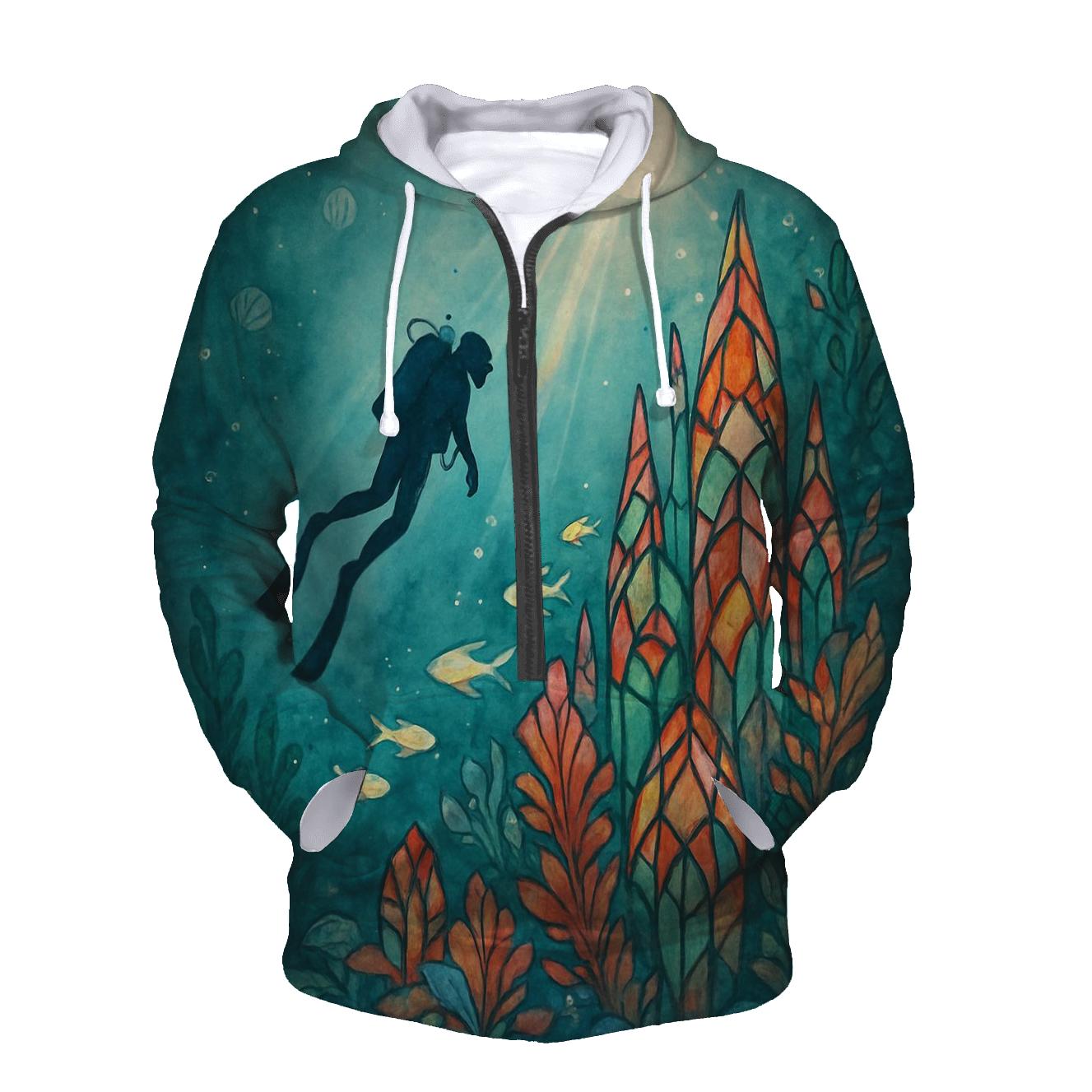 Glass Reef Diver designer hoodies