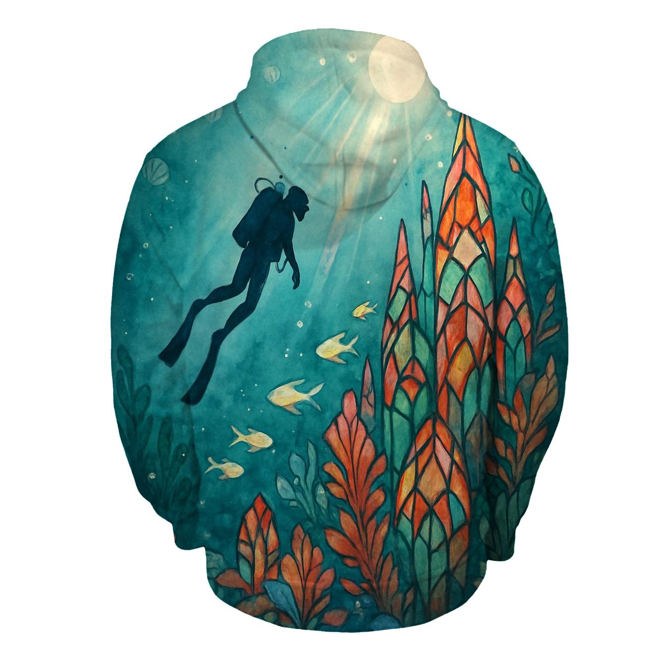 Glass Reef Diver designer hoodies