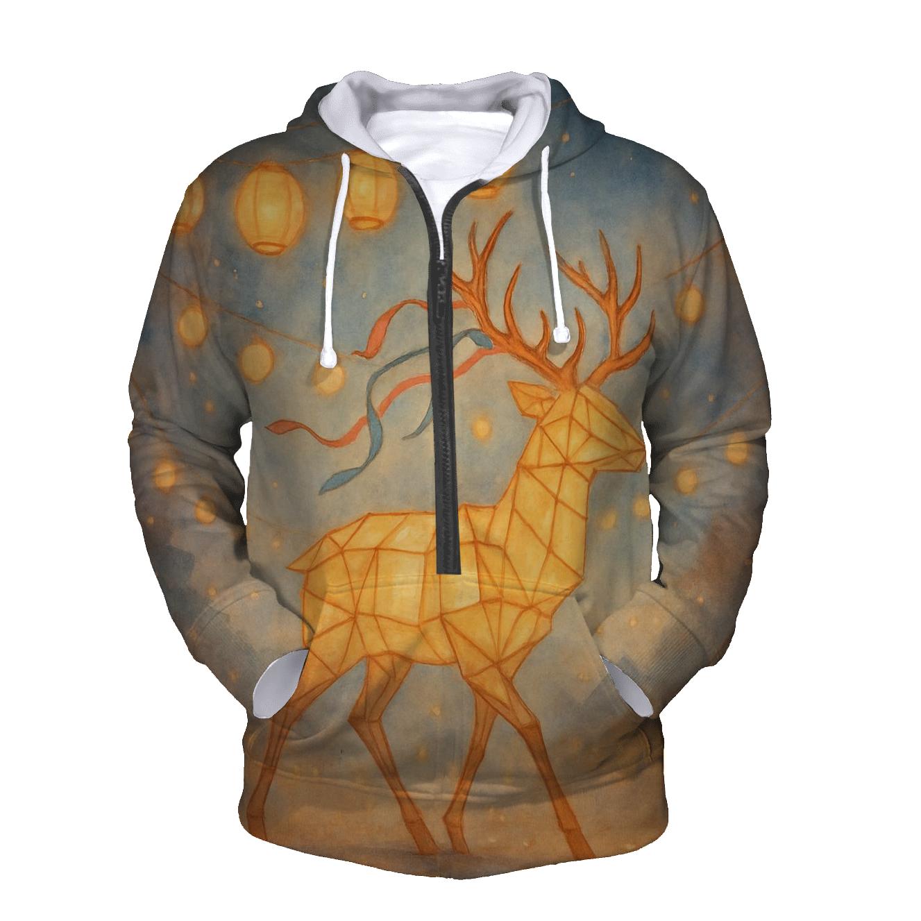 Paper Lantern Stag graphic hoodies
