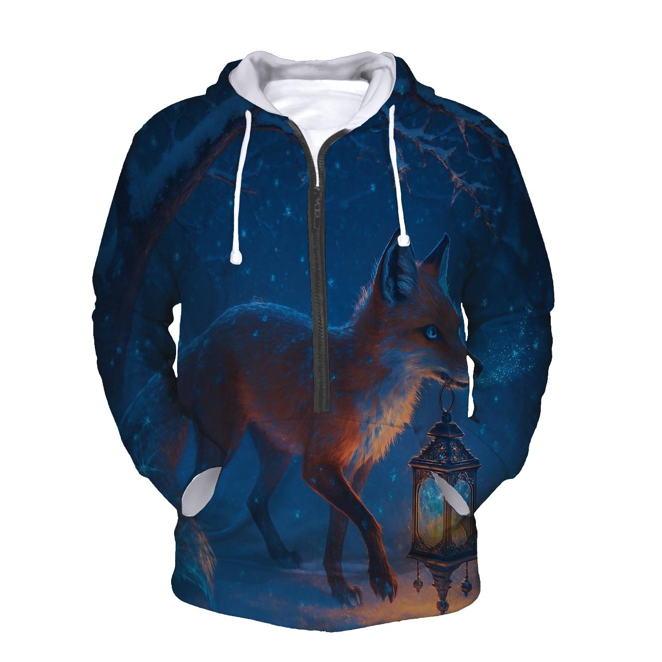Frostfire Lantern Fox designer hoodies