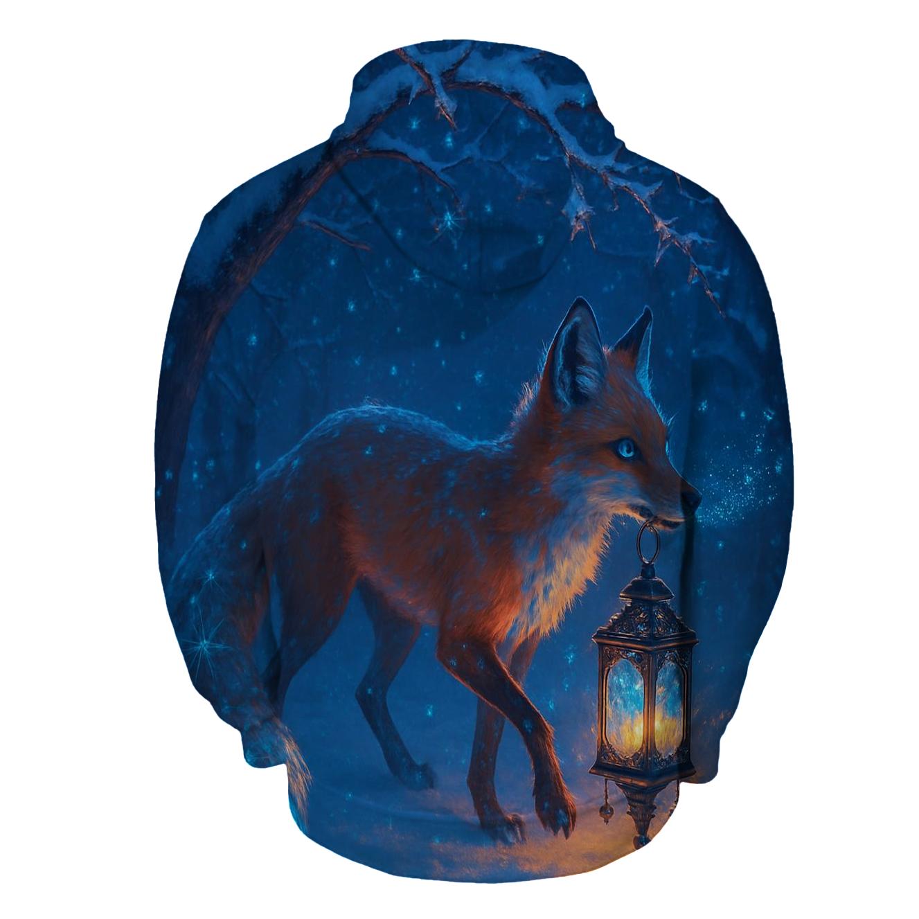 Frostfire Lantern Fox designer hoodies