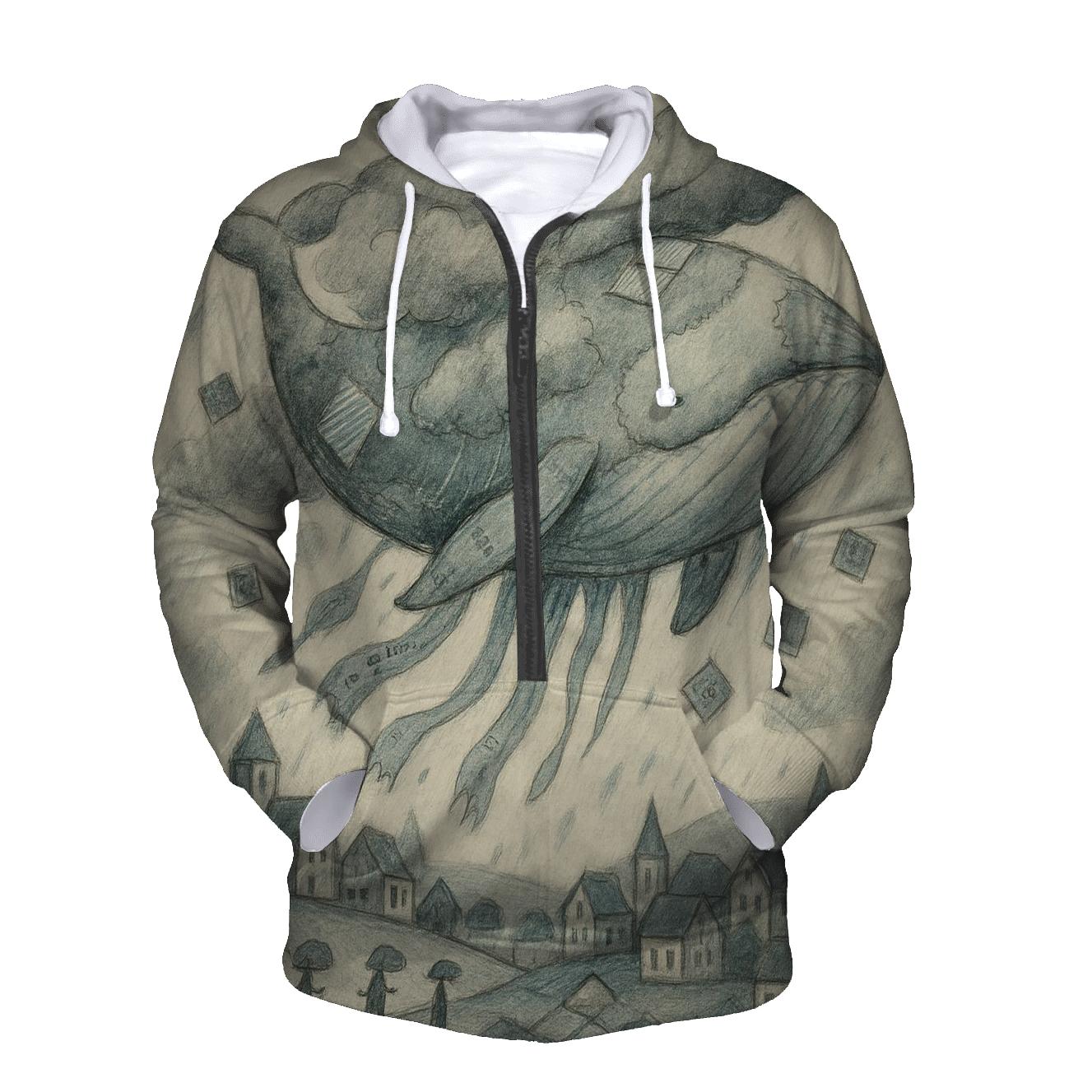 Patchwork Cloud Whale lightweight hoodies