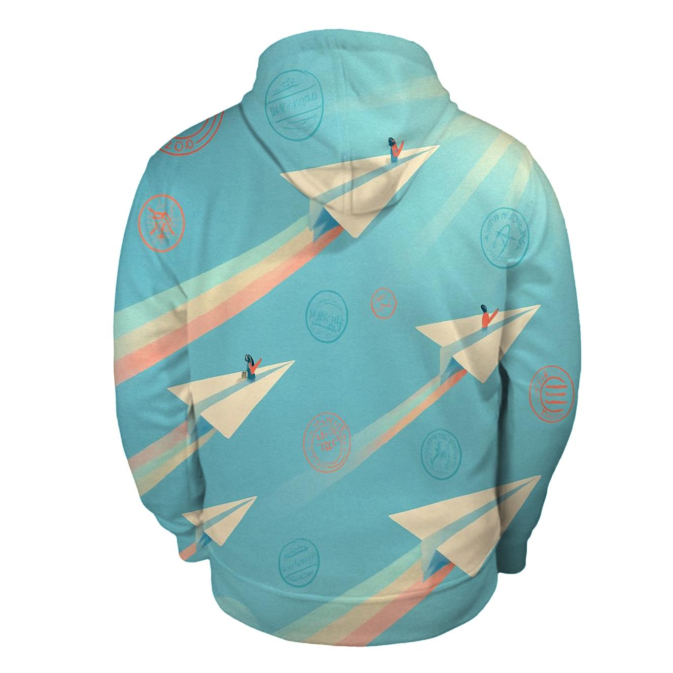 Paperplane Nebula Fleet graphic hoodies