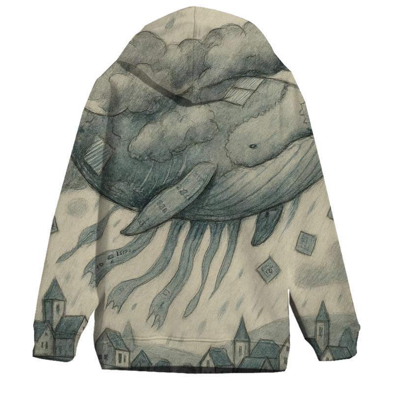Patchwork Cloud Whale graphic hoodies