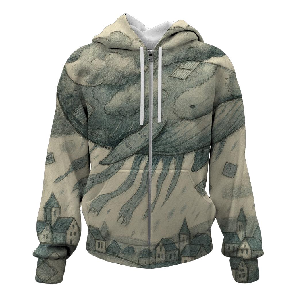 Patchwork Cloud Whale custom hoodies
