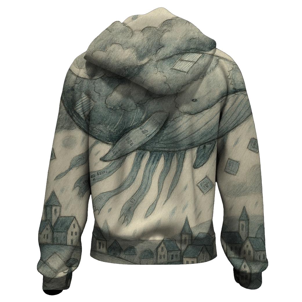Patchwork Cloud Whale custom hoodies