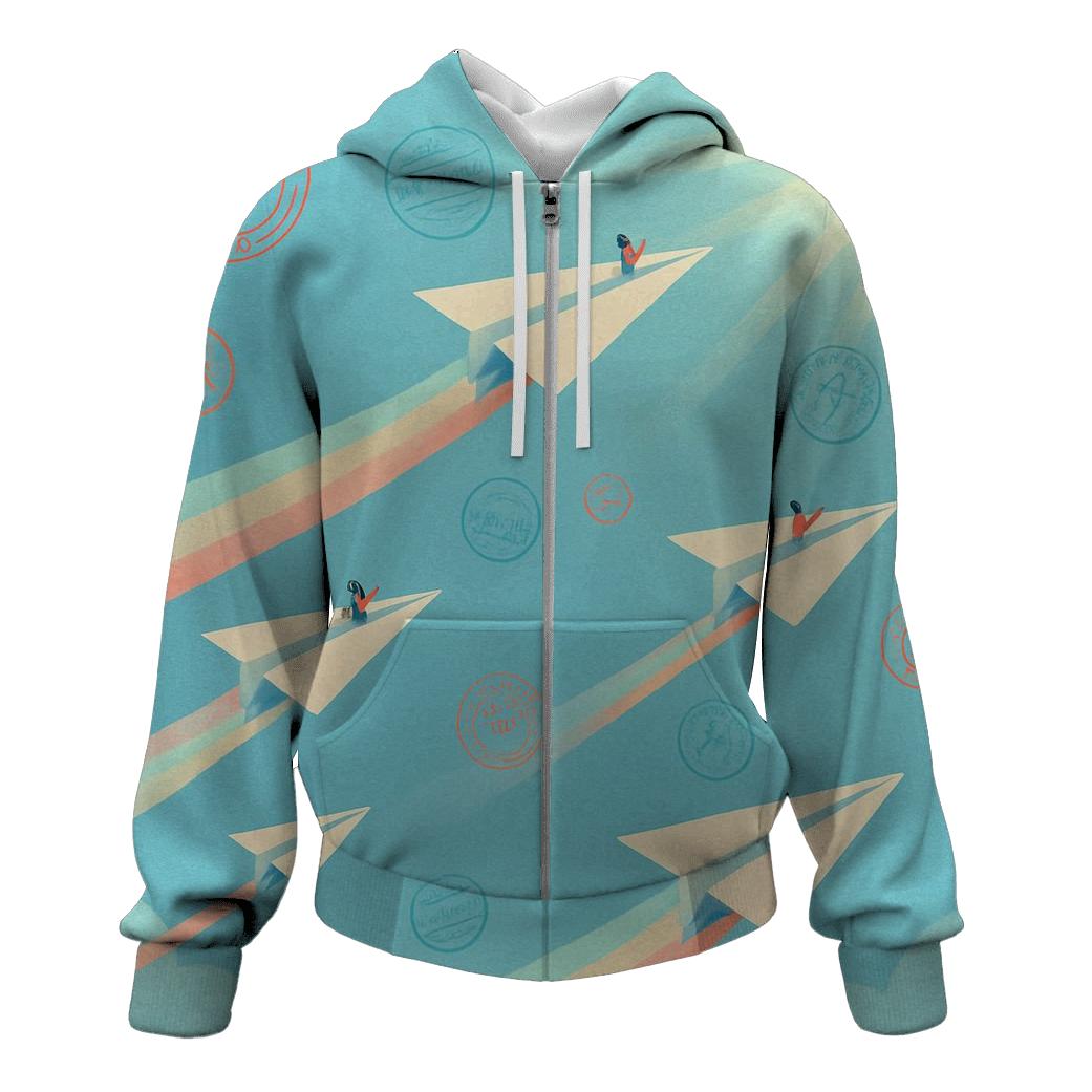 Paperplane Nebula Fleet graphic hoodies