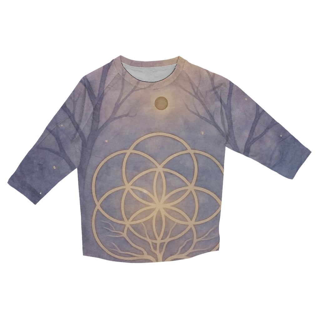 Luminous Grove casual three quarter sleeve shirts
